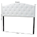 Baxton Studio Myra Modern and Contemporary Queen Size White Faux Leather Upholstered Button-tufted Scalloped Headboard - BSOBBT6505-White-Queen HB