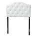 Baxton Studio Myra Modern and Contemporary White Faux Leather Upholstered Button-Tufted Scalloped Twin Size Headboard - BSOBBT6505-White-Twin HB