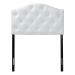 Baxton Studio Myra Modern and Contemporary White Faux Leather Upholstered Button-Tufted Scalloped Twin Size Headboard - BSOBBT6505-White-Twin HB