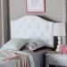 Baxton Studio Myra Modern and Contemporary White Faux Leather Upholstered Button-Tufted Scalloped Twin Size Headboard - BSOBBT6505-White-Twin HB