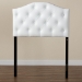 Baxton Studio Myra Modern and Contemporary White Faux Leather Upholstered Button-Tufted Scalloped Twin Size Headboard - BSOBBT6505-White-Twin HB