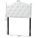 Baxton Studio Myra Modern and Contemporary White Faux Leather Upholstered Button-Tufted Scalloped Twin Size Headboard - BSOBBT6505-White-Twin HB