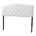 Baxton Studio Rita Modern and Contemporary Full Size White Faux Leather Upholstered Button-tufted Scalloped Headboard - BSOBBT6503-White-Full HB