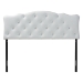 Baxton Studio Rita Modern and Contemporary Full Size White Faux Leather Upholstered Button-tufted Scalloped Headboard - BSOBBT6503-White-Full HB