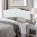 Baxton Studio Rita Modern and Contemporary Full Size White Faux Leather Upholstered Button-tufted Scalloped Headboard - BSOBBT6503-White-Full HB