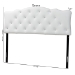 Baxton Studio Rita Modern and Contemporary Full Size White Faux Leather Upholstered Button-tufted Scalloped Headboard - BSOBBT6503-White-Full HB