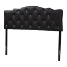 Baxton Studio Rita Modern and Contemporary Queen Size Black Faux Leather Upholstered Button-tufted Scalloped Headboard - BSOBBT6503-Black-Queen HB
