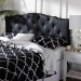 Baxton Studio Rita Modern and Contemporary Queen Size Black Faux Leather Upholstered Button-tufted Scalloped Headboard - BSOBBT6503-Black-Queen HB