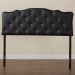 Baxton Studio Rita Modern and Contemporary Queen Size Black Faux Leather Upholstered Button-tufted Scalloped Headboard - BSOBBT6503-Black-Queen HB