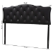 Baxton Studio Rita Modern and Contemporary Queen Size Black Faux Leather Upholstered Button-tufted Scalloped Headboard - BSOBBT6503-Black-Queen HB