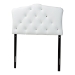 Baxton Studio Rita Modern and Contemporary White Faux Leather Upholstered Button-Tufted Scalloped Twin Size Headboard - BSOBBT6503-White-Twin HB