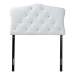 Baxton Studio Rita Modern and Contemporary White Faux Leather Upholstered Button-Tufted Scalloped Twin Size Headboard - BSOBBT6503-White-Twin HB