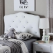 Baxton Studio Rita Modern and Contemporary White Faux Leather Upholstered Button-Tufted Scalloped Twin Size Headboard - BSOBBT6503-White-Twin HB