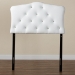 Baxton Studio Rita Modern and Contemporary White Faux Leather Upholstered Button-Tufted Scalloped Twin Size Headboard - BSOBBT6503-White-Twin HB