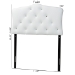 Baxton Studio Rita Modern and Contemporary White Faux Leather Upholstered Button-Tufted Scalloped Twin Size Headboard - BSOBBT6503-White-Twin HB