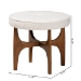 Baxton Studio Theo Japandi Cream Boucle Fabric and Walnut Brown Finished Rubberwood Ottoman Footstool - BSOBBT5456-Maya-Cream/Walnut-Stool