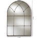 Baxton Studio Tova Vintage Farmhouse Antique Silver Finished Arched Window Accent Wall Mirror - BSORTB1358