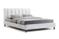 Baxton Studio Vino White Modern Bed with Upholstered Headboard - Full Size Affordable modern furniture in Chicago, Baxton Studio Vino White Modern Bed with Upholstered Headboard - Full Size,  Bedroom Furniture, Chicago