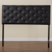 Baxton Studio Viviana Modern and Contemporary Black Faux Leather Upholstered Button-tufted Full Size Headboard - BSOBBT6506-Black-Full HB