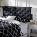 Baxton Studio Viviana Modern and Contemporary Black Faux Leather Upholstered Button-tufted Queen Size Headboard - BSOBBT6506-Black-Queen HB