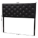Baxton Studio Viviana Modern and Contemporary Black Faux Leather Upholstered Button-tufted Queen Size Headboard - BSOBBT6506-Black-Queen HB