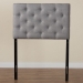 Baxton Studio Viviana Modern and Contemporary Grey Fabric Upholstered Button-Tufted Twin Size Headboard - BSOBBT6506-Grey-Twin HB
