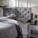 Baxton Studio Viviana Modern and Contemporary Grey Fabric Upholstered Button-tufted Full Size Headboard - BSOBBT6506-Grey-Full HB