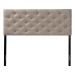 Baxton Studio Viviana Modern and Contemporary Light Beige Fabric Upholstered Button-tufted Queen Size Headboard - BSOBBT6506-Light Beige-Queen HB