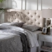 Baxton Studio Viviana Modern and Contemporary Light Beige Fabric Upholstered Button-tufted Queen Size Headboard - BSOBBT6506-Light Beige-Queen HB