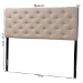 Baxton Studio Viviana Modern and Contemporary Light Beige Fabric Upholstered Button-tufted Queen Size Headboard - BSOBBT6506-Light Beige-Queen HB