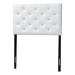 Baxton Studio Viviana Modern and Contemporary White Faux Leather Upholstered Button-Tufted Twin Size Headboard - BSOBBT6506-White-Twin HB