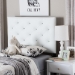 Baxton Studio Viviana Modern and Contemporary White Faux Leather Upholstered Button-Tufted Twin Size Headboard - BSOBBT6506-White-Twin HB