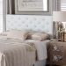 Baxton Studio Viviana Modern and Contemporary White Faux Leather Upholstered Button-tufted Queen Size Headboard - BSOBBT6506-White-Queen HB