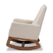 Baxton Studio Yashiya Mid-century Retro Modern Light Beige Fabric Upholstered Rocking Chair - BSOBBT5199-Light Beige