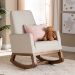 Baxton Studio Yashiya Mid-century Retro Modern Light Beige Fabric Upholstered Rocking Chair - BSOBBT5199-Light Beige