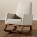 Baxton Studio Yashiya Mid-century Retro Modern Light Beige Fabric Upholstered Rocking Chair - BSOBBT5199-Light Beige
