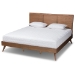 Baxton Studio Zenon Mid-Century Modern Walnut Brown Finished Wood King Size Platform Bed - BSOZenon-Ash Walnut-King