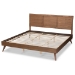 Baxton Studio Zenon Mid-Century Modern Walnut Brown Finished Wood King Size Platform Bed - BSOZenon-Ash Walnut-King