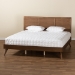 Baxton Studio Zenon Mid-Century Modern Walnut Brown Finished Wood King Size Platform Bed - BSOZenon-Ash Walnut-King