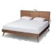 Baxton Studio Zenon Mid-Century Modern Walnut Brown Finished Wood King Size Platform Bed - BSOZenon-Ash Walnut-King