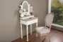 Baxton Studio Anjou Traditional French Accent Dressing Table with Mirror - BSOPLM5VM/M B-CA