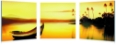 Golden Sunset Mounted Photography Print Triptych
