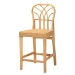 bali & pari Monaco Modern Bohemian Natural Rattan and Mahogany Wood Counter Stool