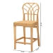 bali & pari Monaco Modern Bohemian Natural Rattan and Mahogany Wood Counter Stool - BSOMonaco-Rattan-CC