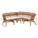 bali & pari Nella Modern Bohemian Natural Brown Rattan 2-Piece Dining Nook Banquette Set - BSONella-Natural/Light Honey Rattan-2PC Bench Set