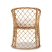 bali & pari Orchard Modern Bohemian White Fabric Upholstered and Natural Brown Rattan Dining Chair - BSOOrchard-Rattan-DC