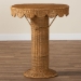 bali & pari Pabla Bohemian Light Honey Rattan Scalloped Accent Table - BSOPalm Short-Round-Natural Rattan-Console Table