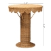 bali & pari Pabla Bohemian Light Honey Rattan Scalloped Accent Table - BSOPalm Short-Round-Natural Rattan-Console Table