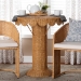bali & pari Pabla Bohemian Light Honey Rattan Scalloped Accent Table - BSOPalm Short-Round-Natural Rattan-Console Table