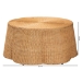 bali & pari Palm Bohemian Honey Scallop Rattan Coffee Table - BSOPalm-Light Honey Rattan-Coffee Table